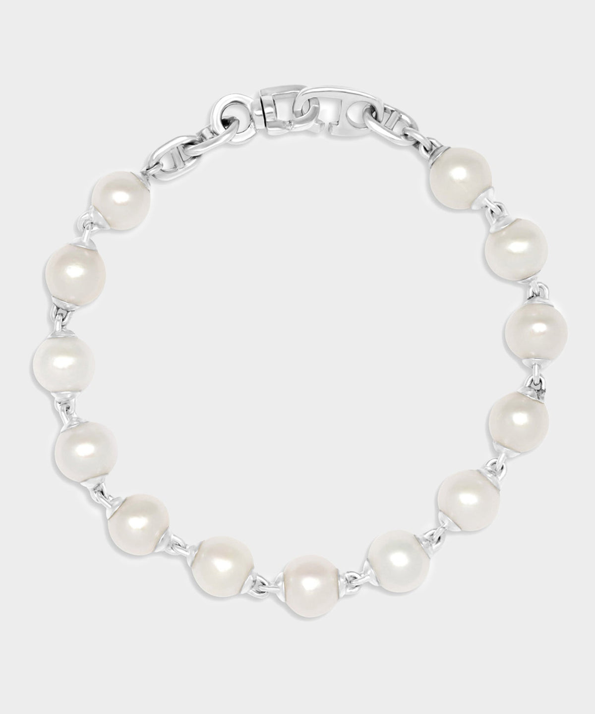 Todd Snyder Maor Sterling Silver Consi Bracelet with White Pearls - Silver