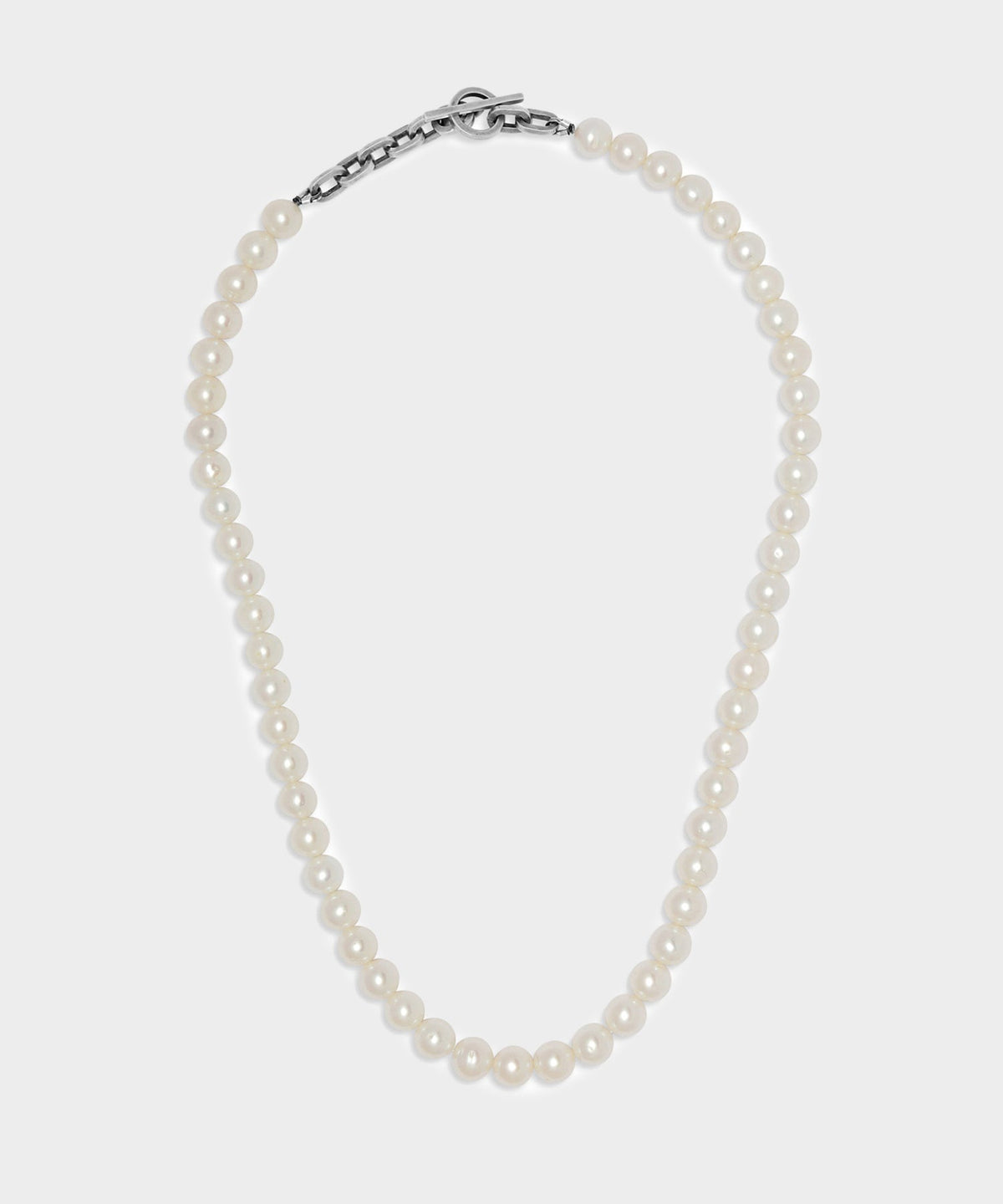 Todd Snyder Maor Silver Perla Linka Necklace with White Pearls - Silver