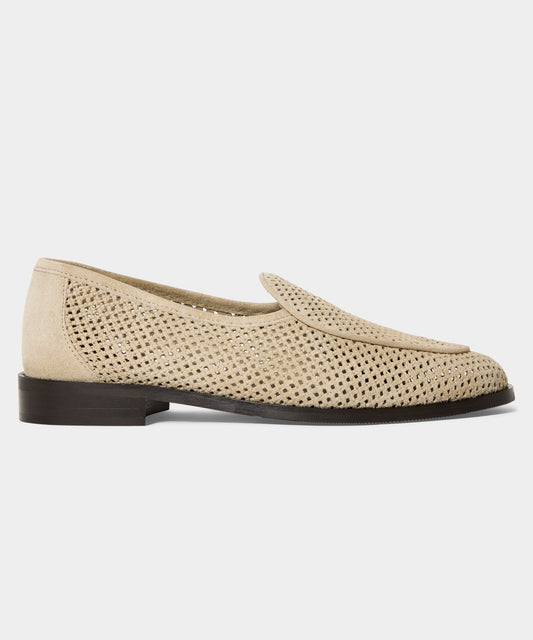 Todd Snyder Jacques Solovière Suede Fishnet Loafer - Olive