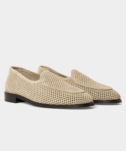 Todd Snyder Jacques Solovière Suede Fishnet Loafer - Olive
