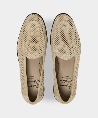 Todd Snyder Jacques Solovière Suede Fishnet Loafer - Olive
