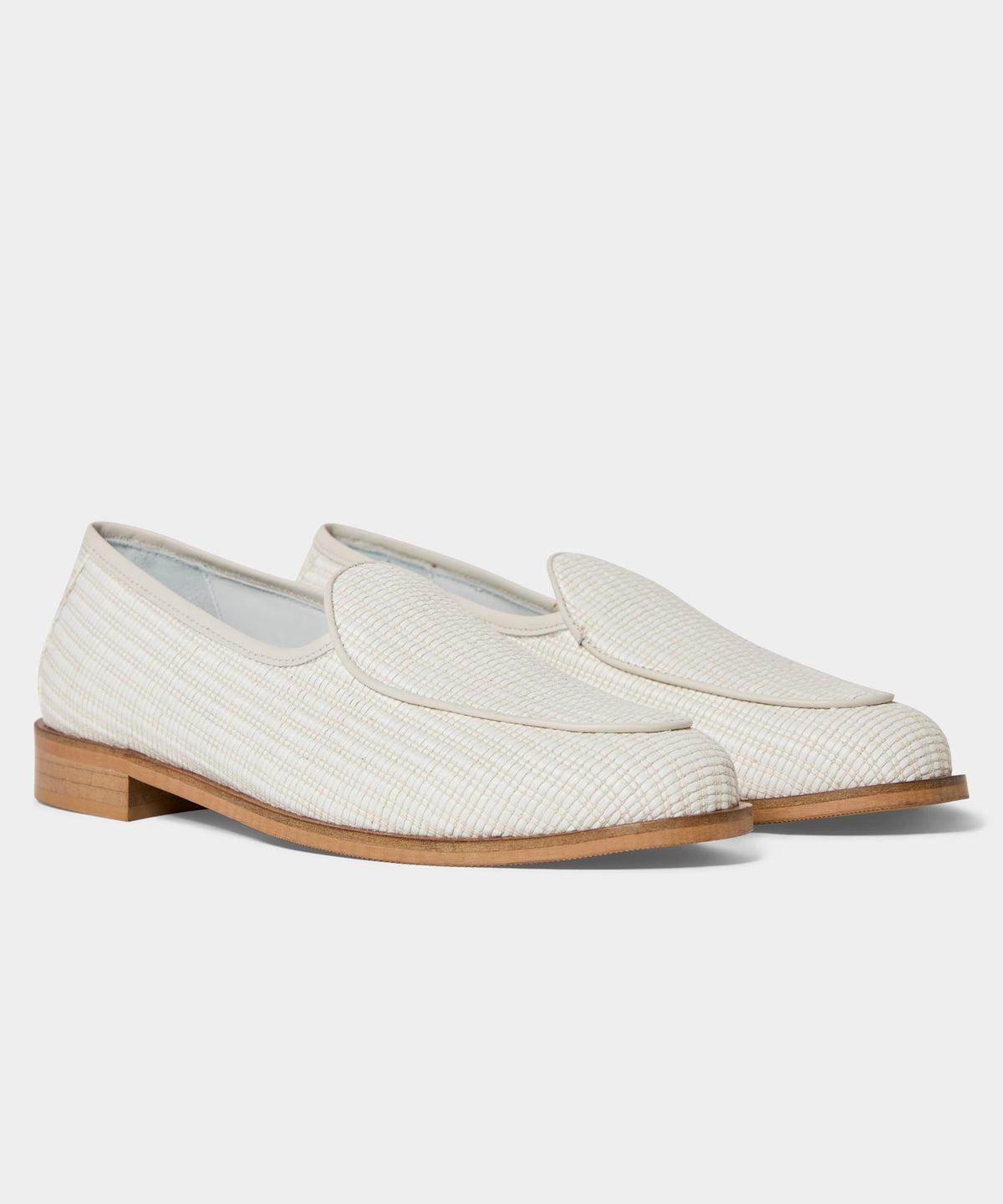 Todd Snyder Jacques Solovière Raffia Anorio Loafer - White