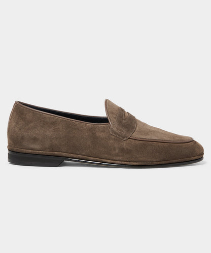 Todd Snyder Todd Snyder X Rubinacci Unlined Suede Penny Loafer - Pepper