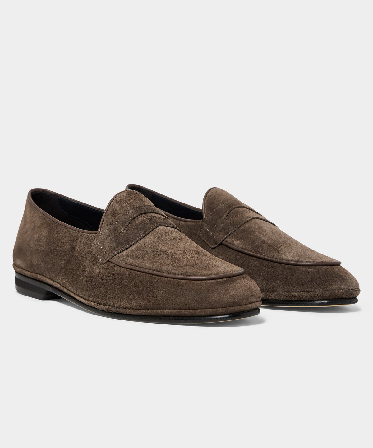 Todd Snyder Todd Snyder X Rubinacci Unlined Suede Penny Loafer - Pepper