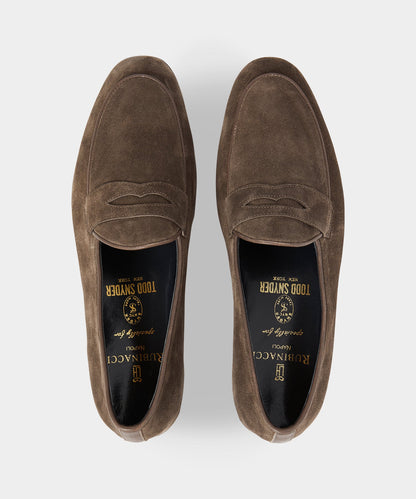 Todd Snyder Todd Snyder X Rubinacci Unlined Suede Penny Loafer - Pepper