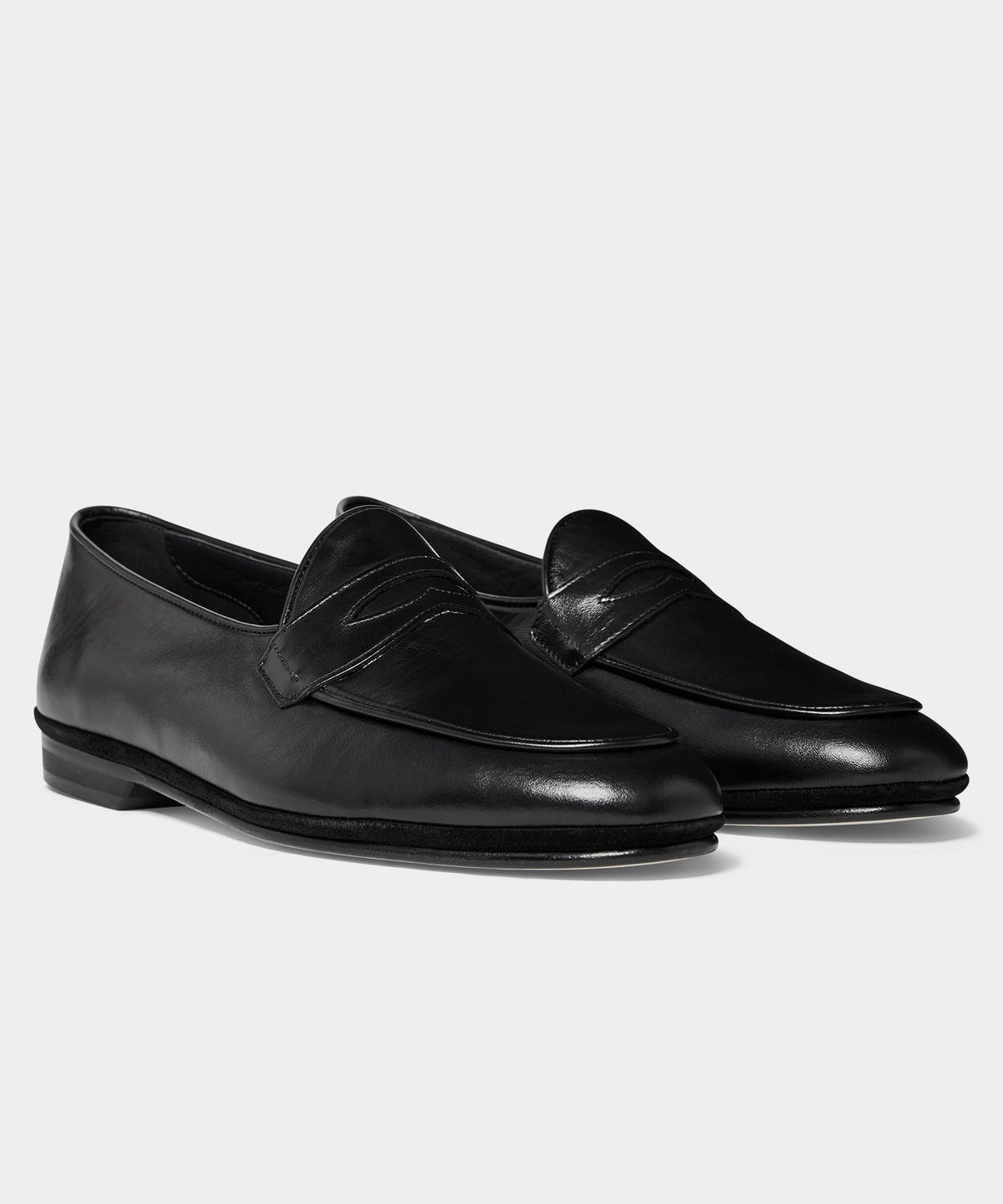 Todd Snyder Todd Snyder X Rubinacci Unlined Leather Penny Loafer - Black