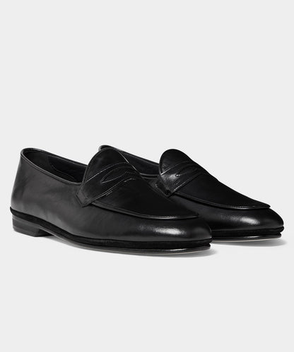 Todd Snyder Todd Snyder X Rubinacci Unlined Leather Penny Loafer - Black