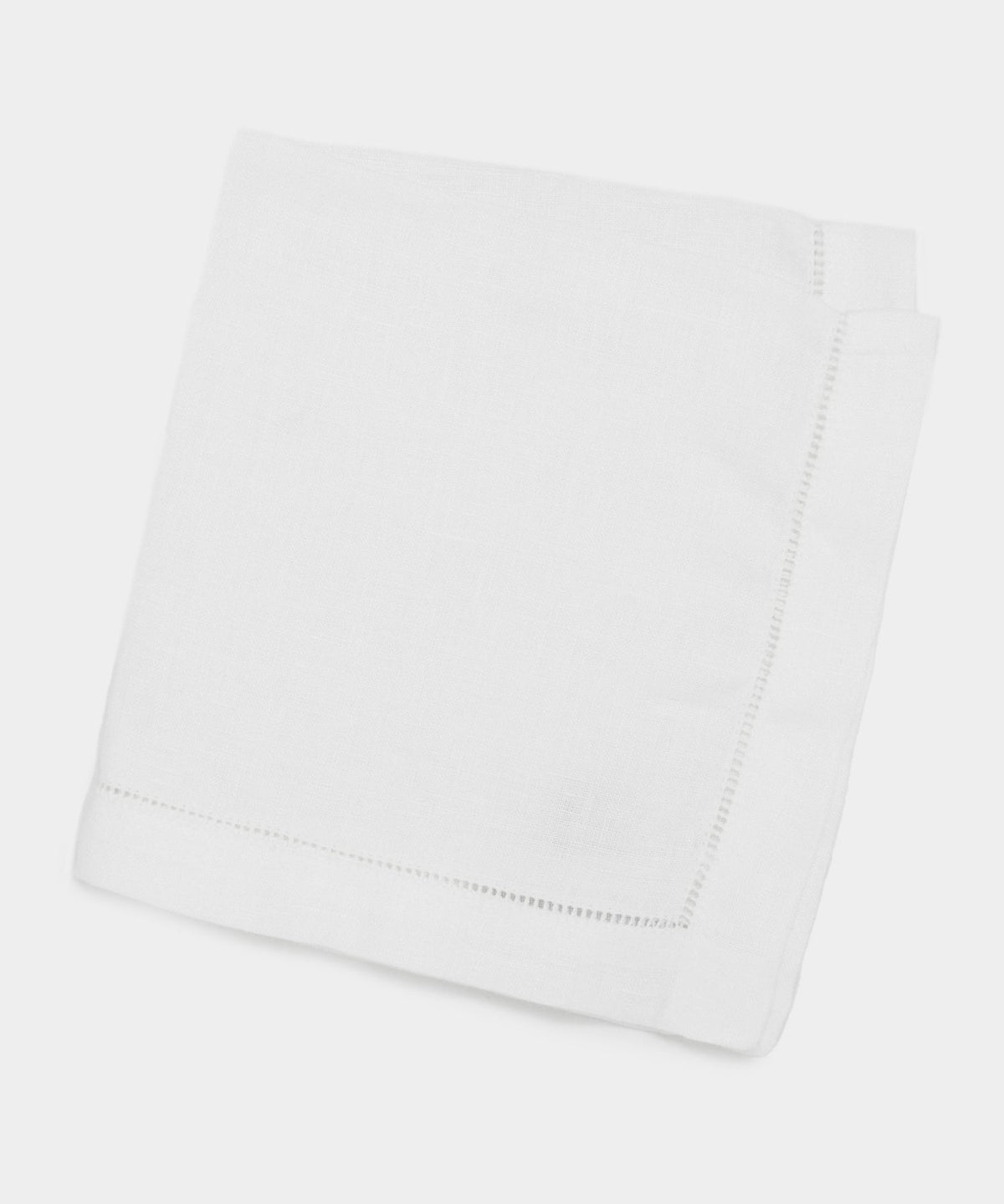 Todd Snyder Italian Linen Ajour Edge Pocket Square - White