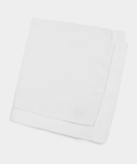 Todd Snyder Italian Linen Ajour Edge Pocket Square - White