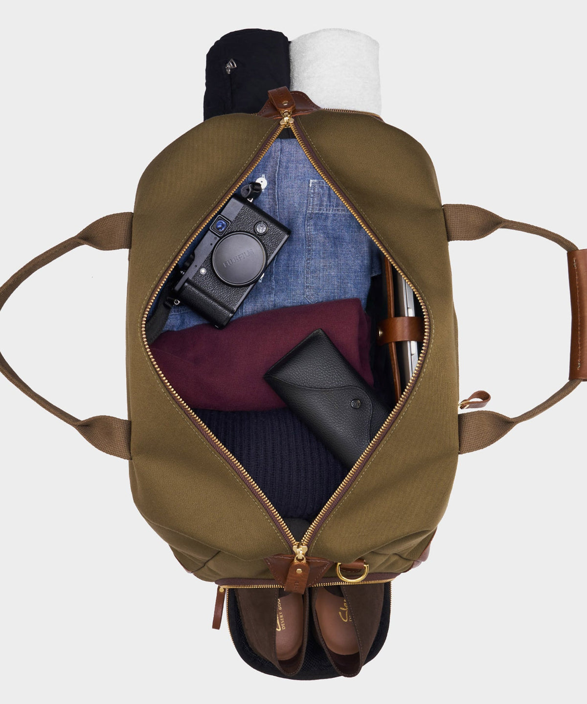 Todd Snyder Bennett Winch Canvas Weekender - Olive