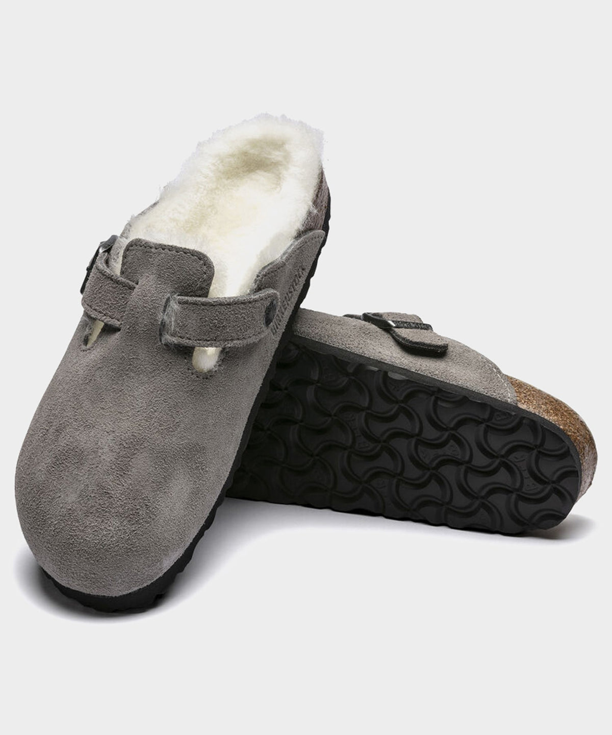 Todd Snyder Birkenstock Boston Shearling Mule - Grey