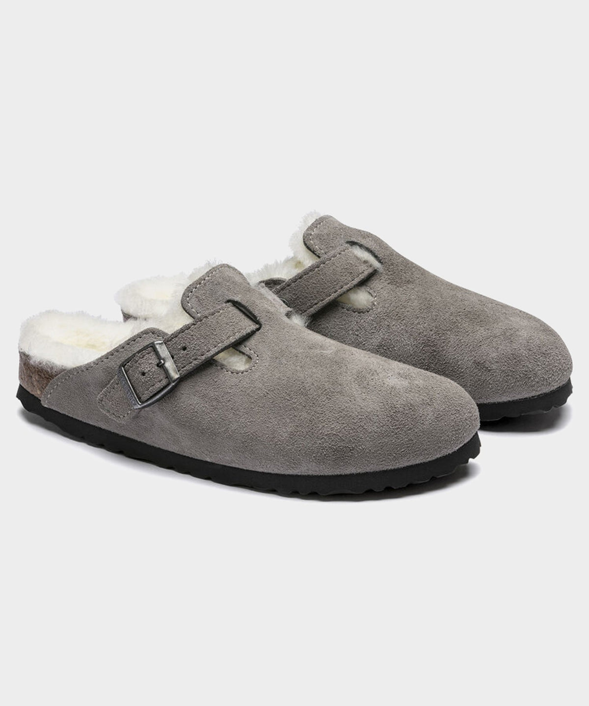 Todd Snyder Birkenstock Boston Shearling Mule - Grey