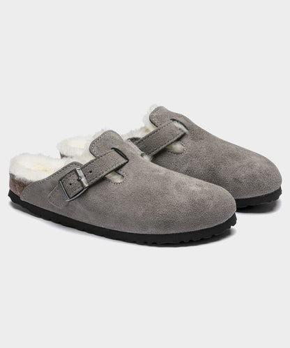 Todd Snyder Birkenstock Boston Shearling Mule - Grey