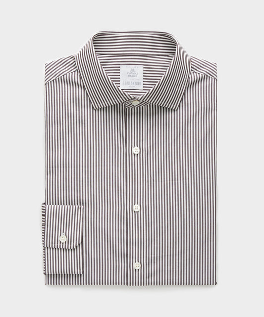 Todd Snyder Spread Collar Poplin Dress Shirt - Brown