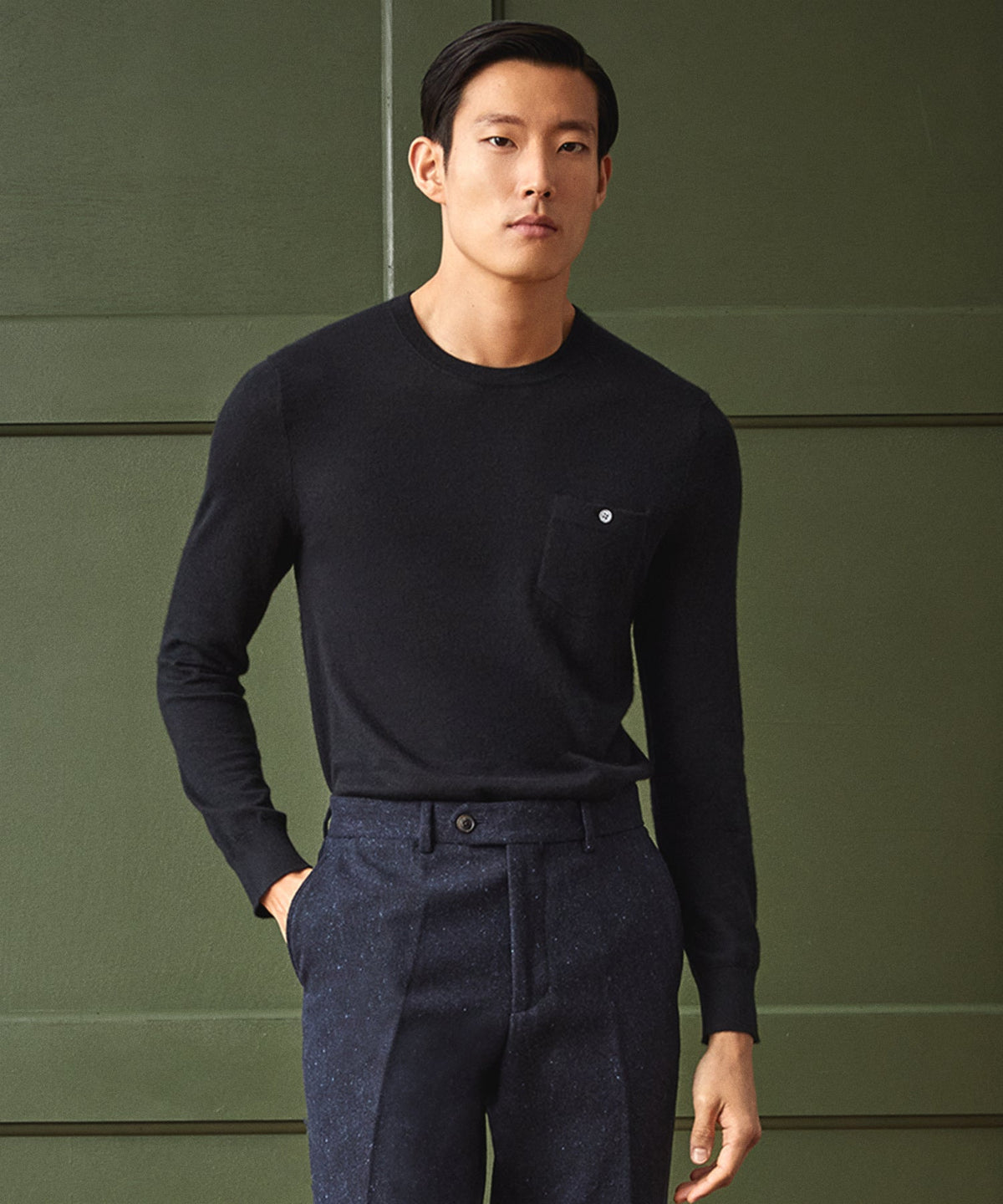 Todd Snyder Premium Cashmere Pocket Tee - Black