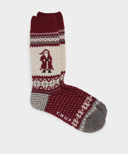 Todd Snyder Chup Santa Wool Sock - Red
