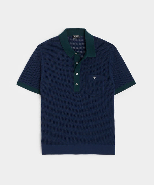 Todd Snyder Club Sweater Polo - Gunmetal