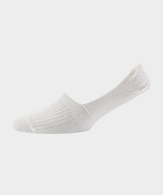 Todd Snyder Corgi Rib Mercerized Cotton Invisible Sock - White