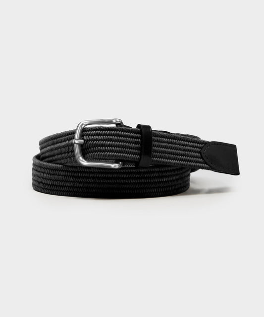 Todd Snyder Cotton Stretch Braided Belt - Black
