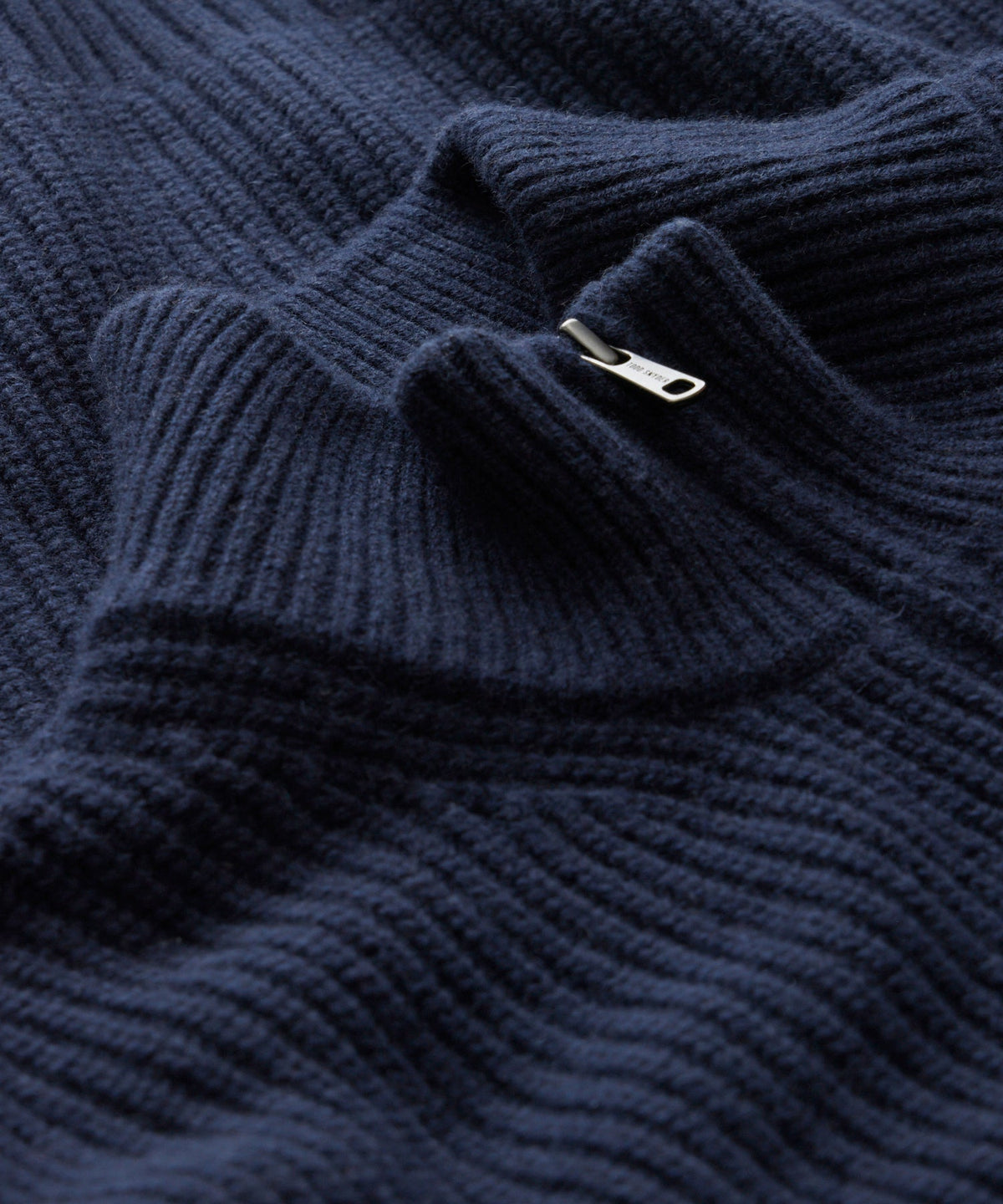 Todd Snyder Full-Zip Mock Neck Cashmere Sweater - Navy