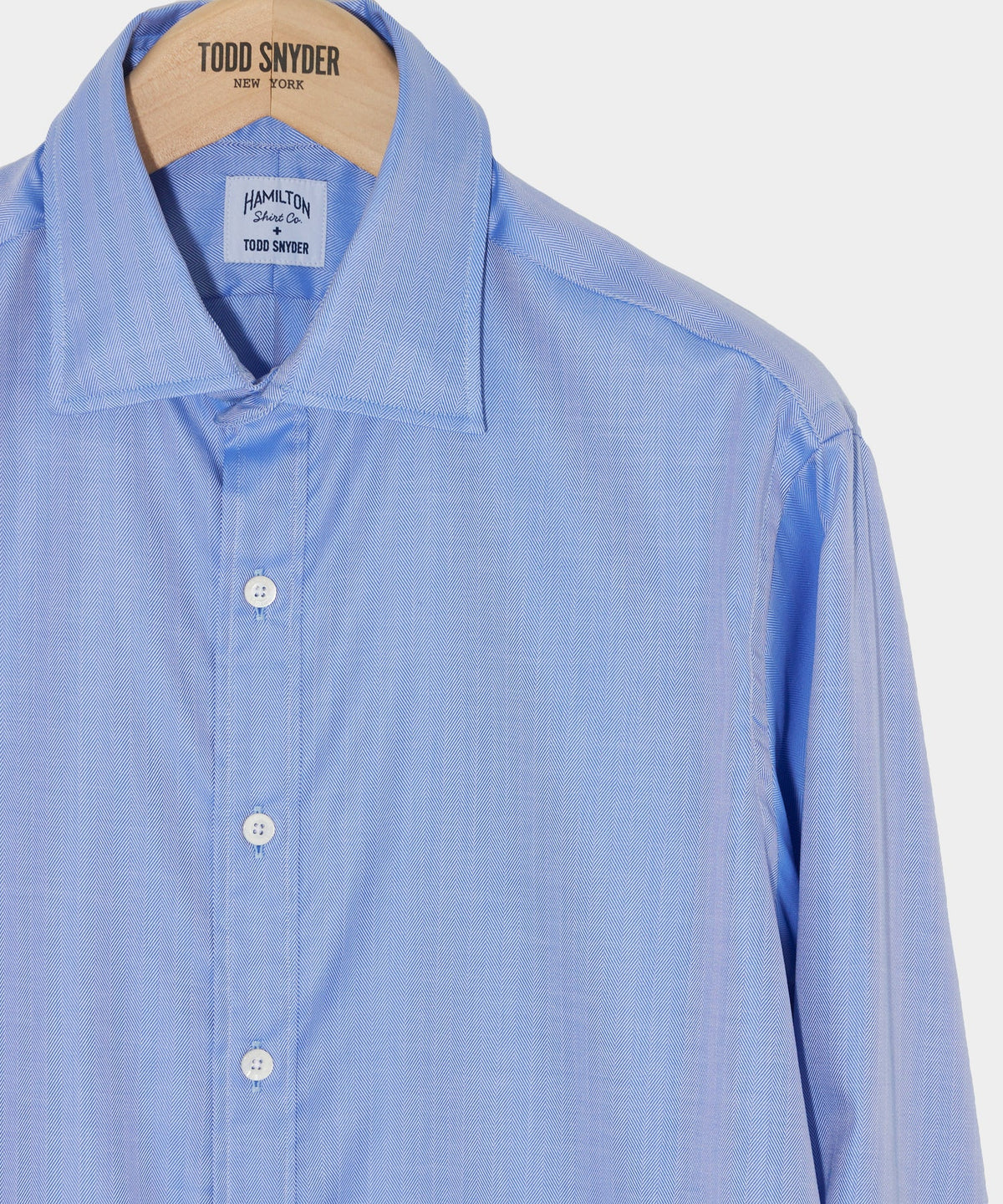 Todd Snyder Hamilton + Todd Snyder Cotton Oxford Spread Collar Dress Shirt - Blue