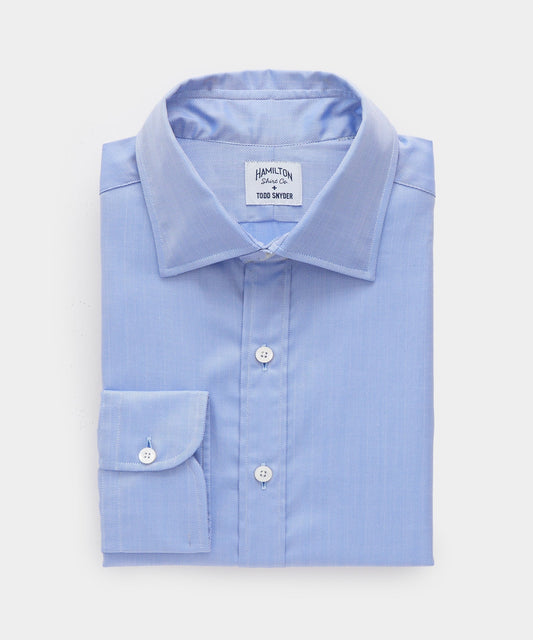 Todd Snyder Hamilton + Todd Snyder Cotton Oxford Spread Collar Dress Shirt - Blue