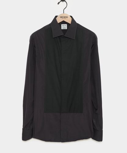 Todd Snyder Hamilton + Todd Snyder Cotton Pleated Spread Collar Tuxedo Shirt - Black