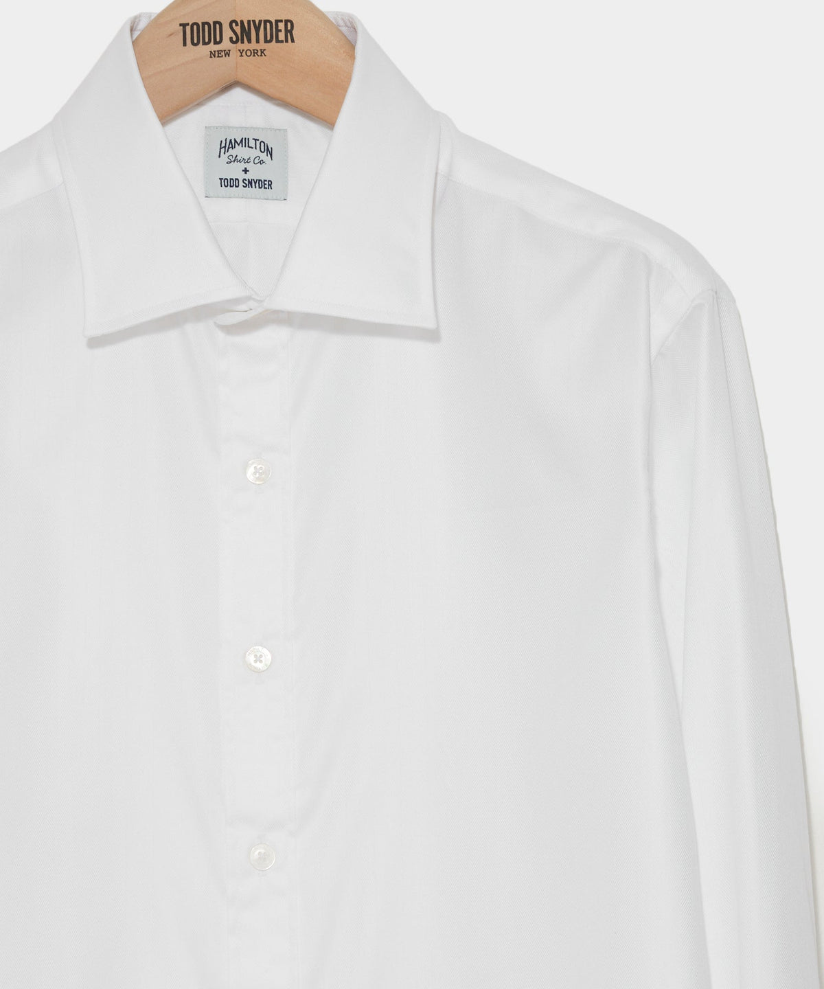 Todd Snyder Hamilton + Todd Snyder Cotton Oxford Spread Collar Dress Shirt - White