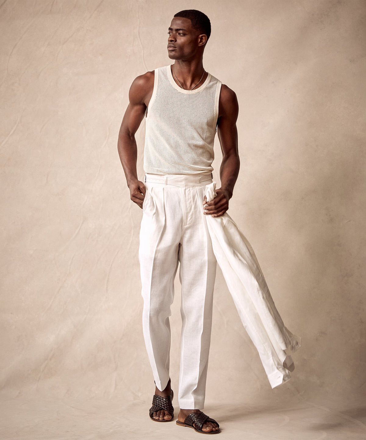 Todd Snyder Irish Linen Gurkha Trouser - White