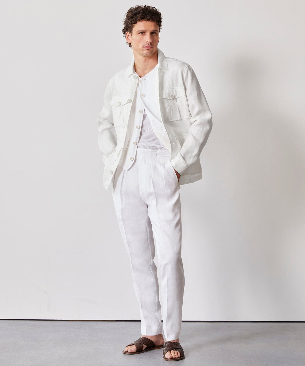 Todd Snyder Irish Linen Gurkha Trouser - White