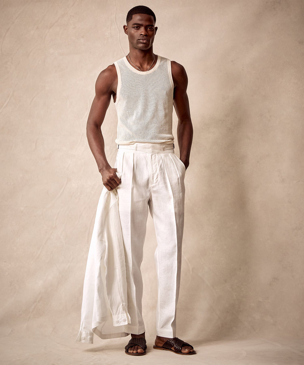 Todd Snyder Irish Linen Gurkha Trouser - White