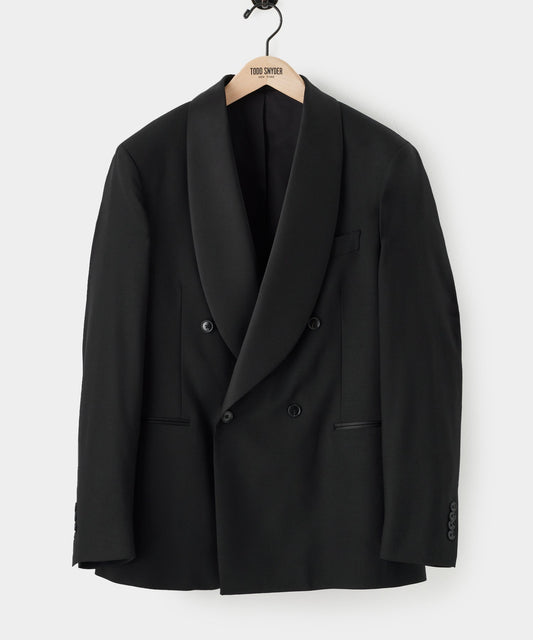 Todd Snyder Italian Wool Double-Breasted Shawl Tuxedo Jacket - Black