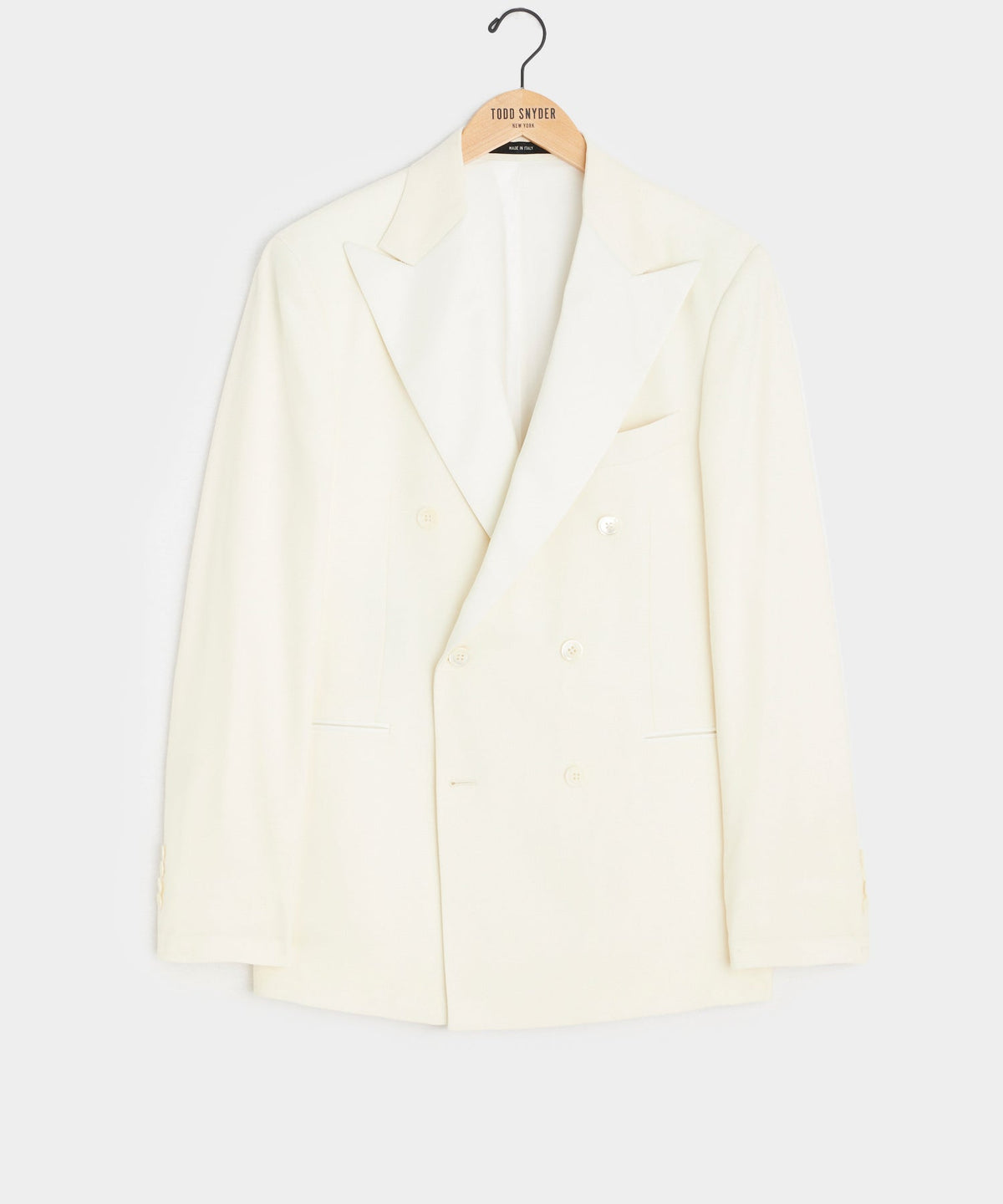 Todd Snyder Italian Wool Double-Breasted Tuxedo Jacket - Ivory