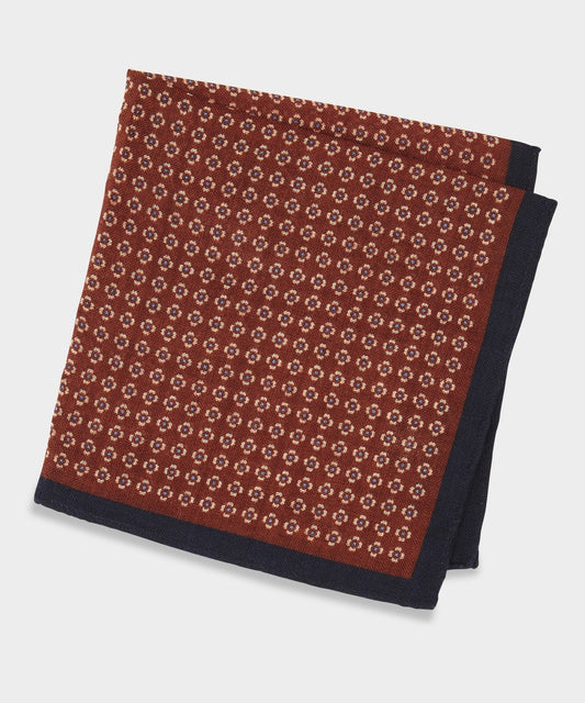 Todd Snyder Italian Foulard Pocket Square - Rust
