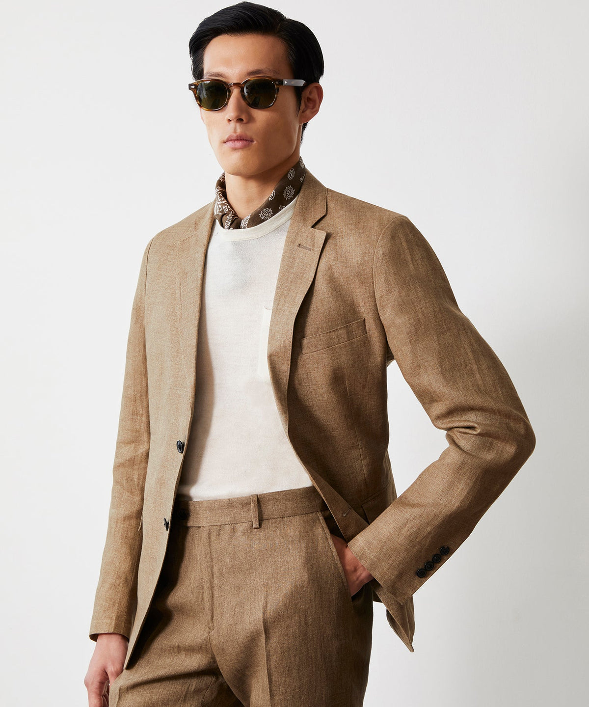 Todd Snyder Italian Linen Sutton Jacket - Safari Tan|SAND