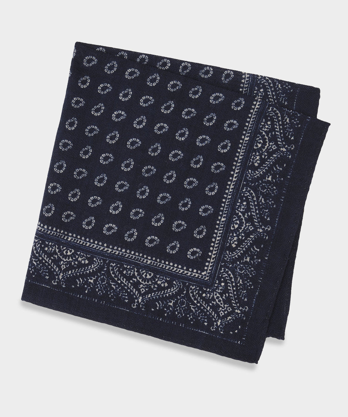 Todd Snyder Italian Paisley Bandana Pocket Square - Navy