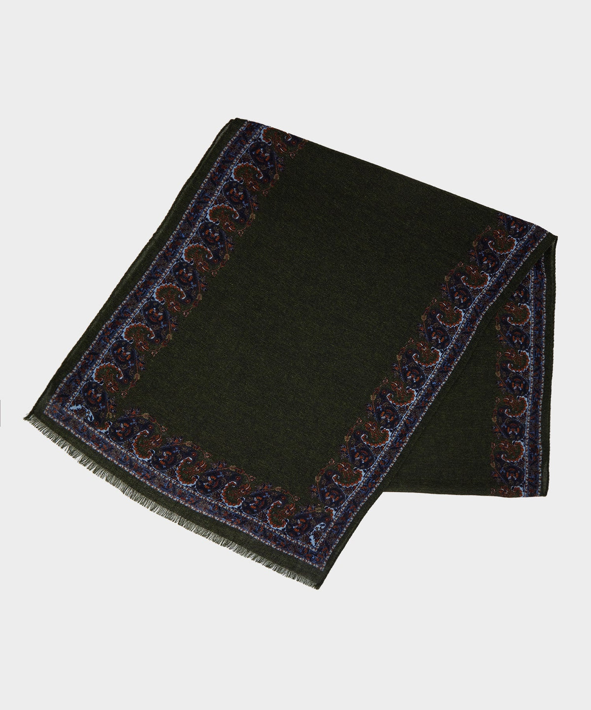 Todd Snyder Italian Paisley Tailored Scarf - Olive