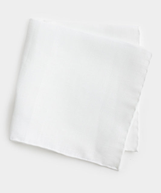 Todd Snyder Italian Linen Pocket Square - White