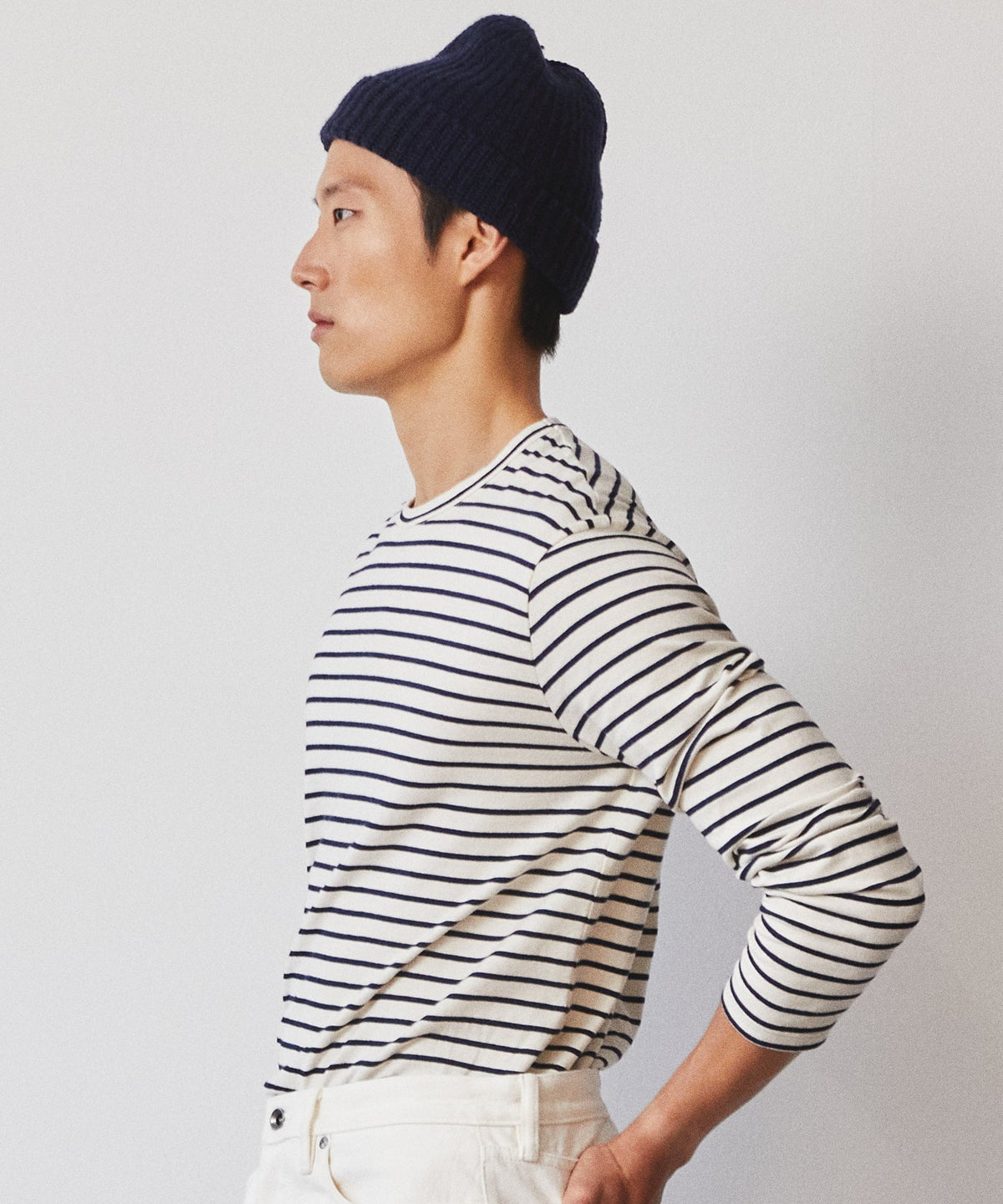 Todd Snyder Italian Recycled Cashmere Beanie - Navy
