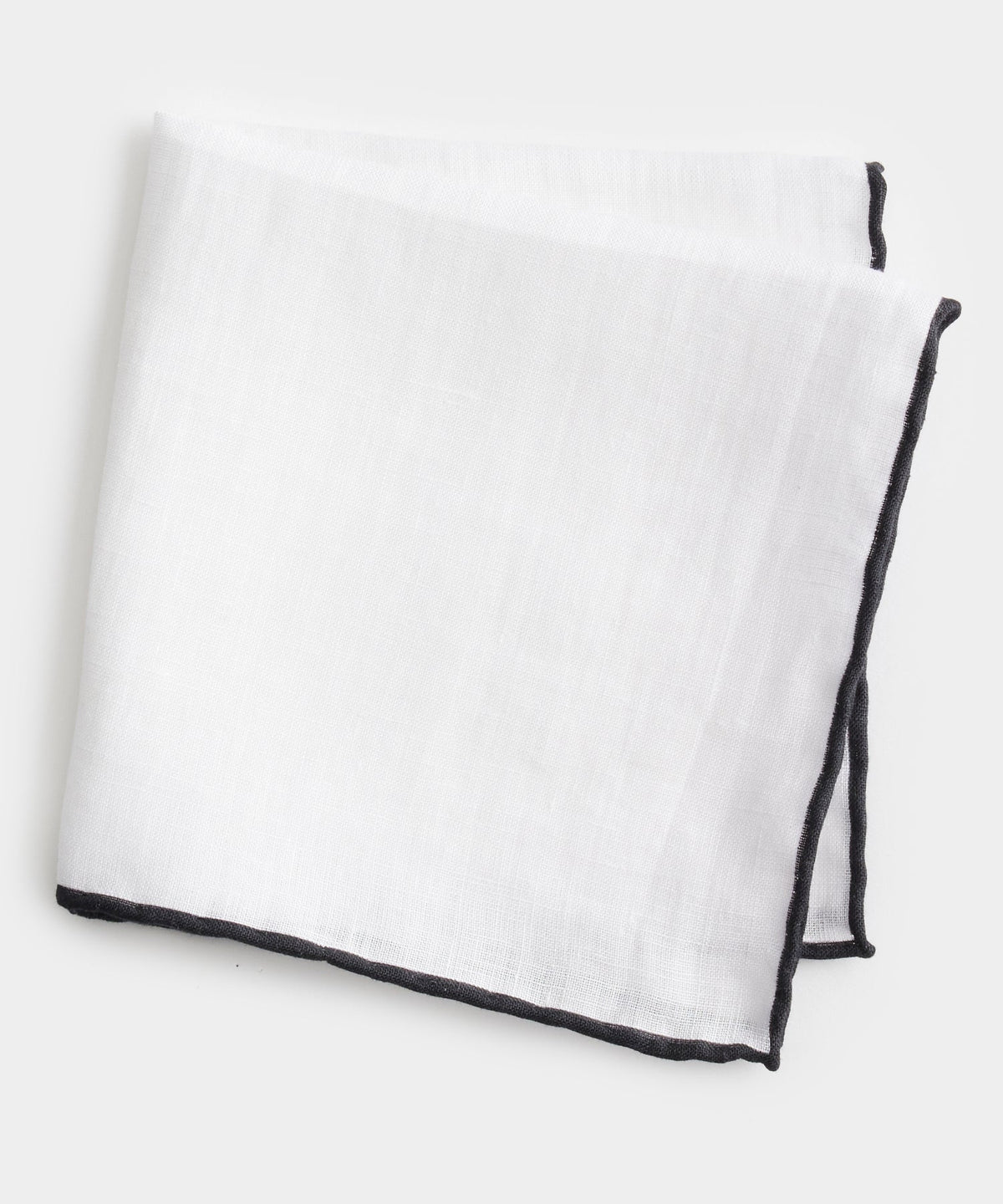 Todd Snyder Italian Tipped Linen Pocket Square - Black