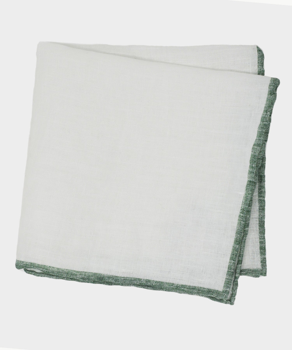 Todd Snyder Italian Tipped Linen Pocket Square - Green