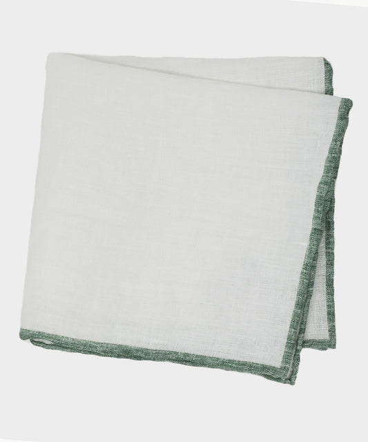 Todd Snyder Italian Tipped Linen Pocket Square - Green
