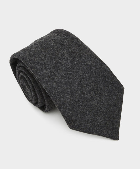 Todd Snyder Italian Wool Flannel Tie - Charcoal