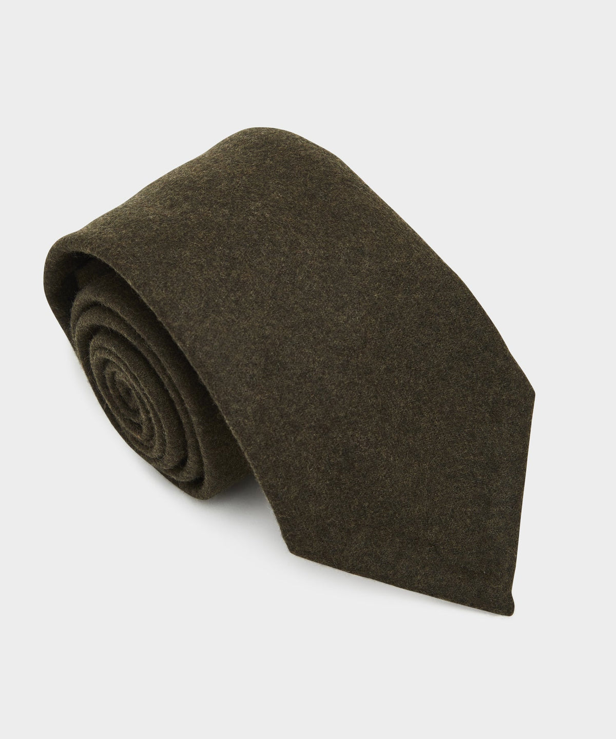 Todd Snyder Italian Wool Flannel Tie - Olive