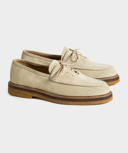 Todd Snyder Jacques Solovière Oliver Laceup Derby Suede Shoe - Beige