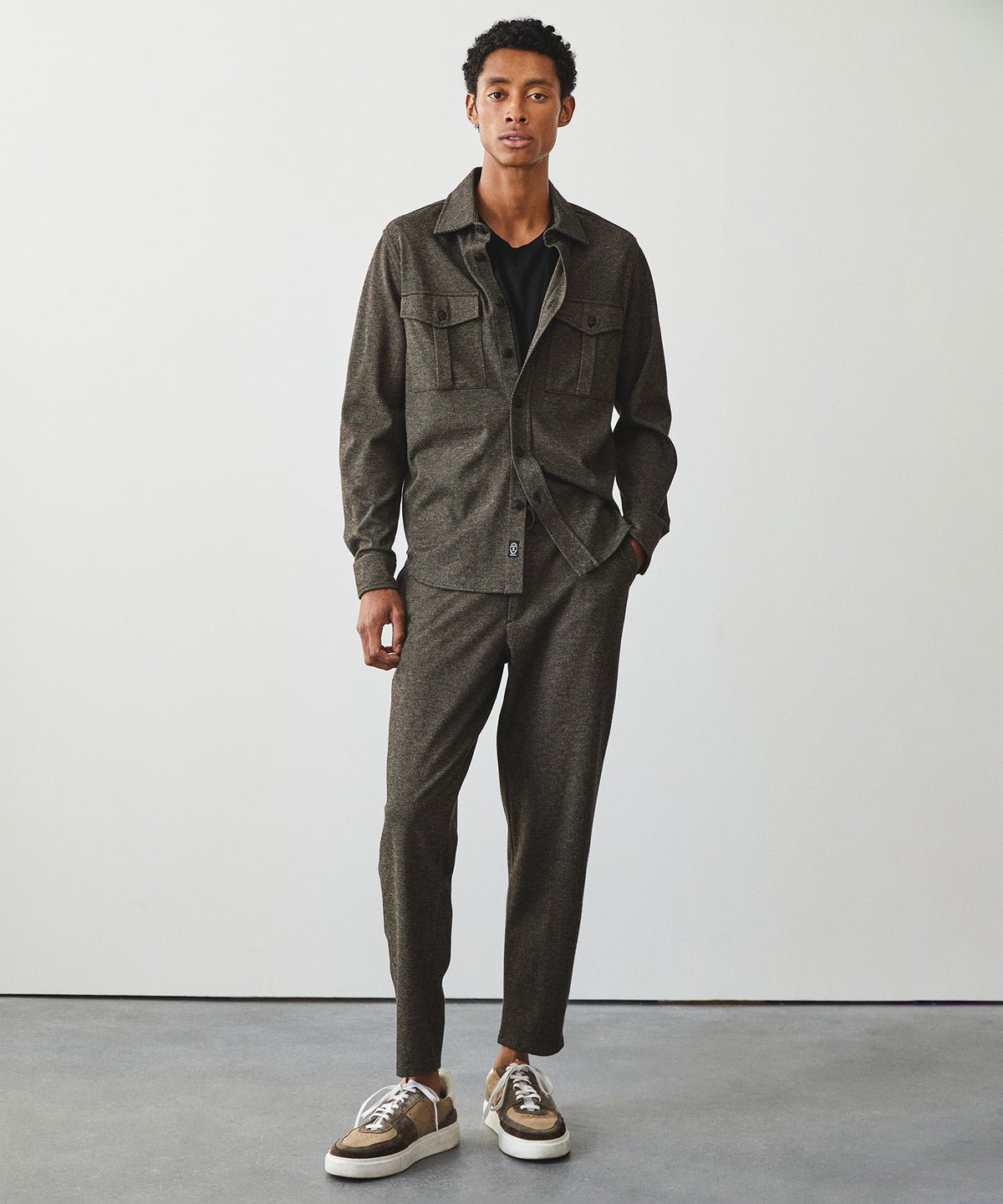 Todd Snyder Knit Twill Utility Shirt - Black