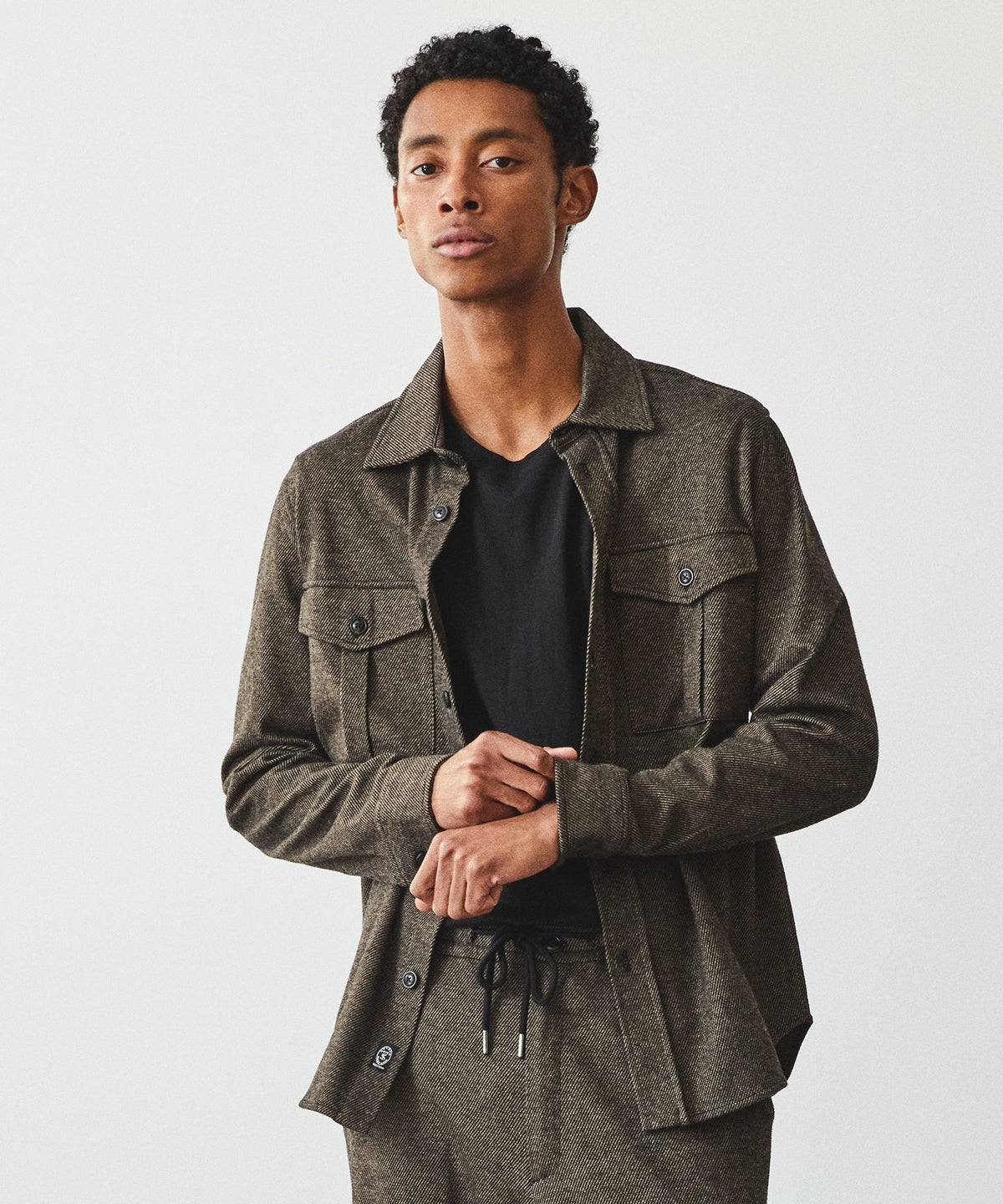 Todd Snyder Knit Twill Utility Shirt - Black