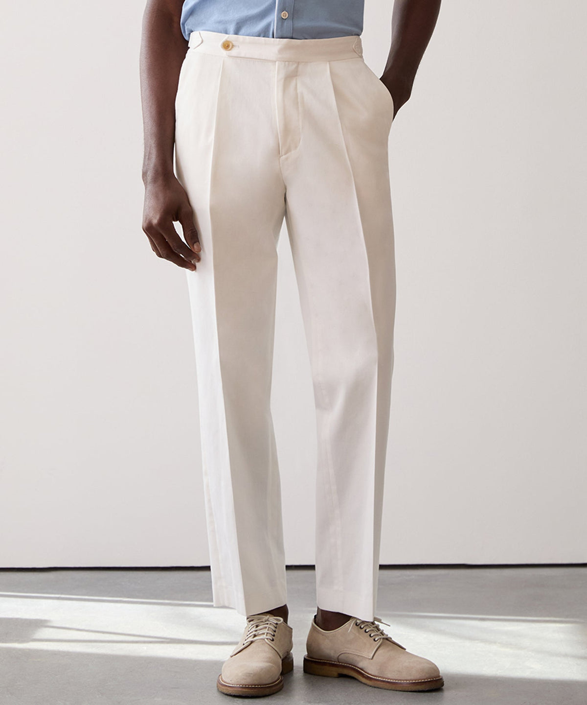 Todd Snyder Lightweight Cotton Side Tab Trouser - White