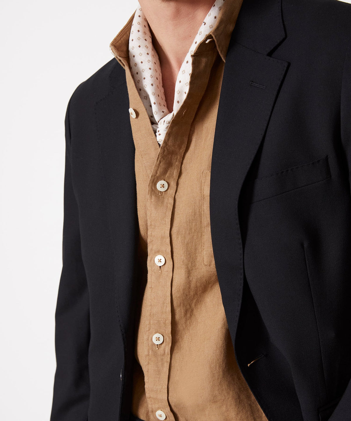Todd Snyder Linen Geo Neckerchief - White
