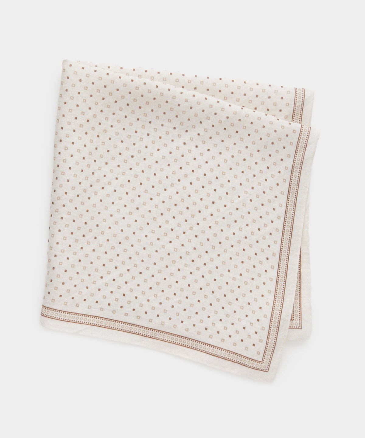 Todd Snyder Linen Geo Neckerchief - White